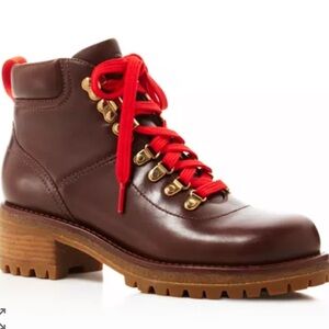 Tory Burch, Gunton Hiking Bootie - sturdy brown size W US7.5 / UK 5